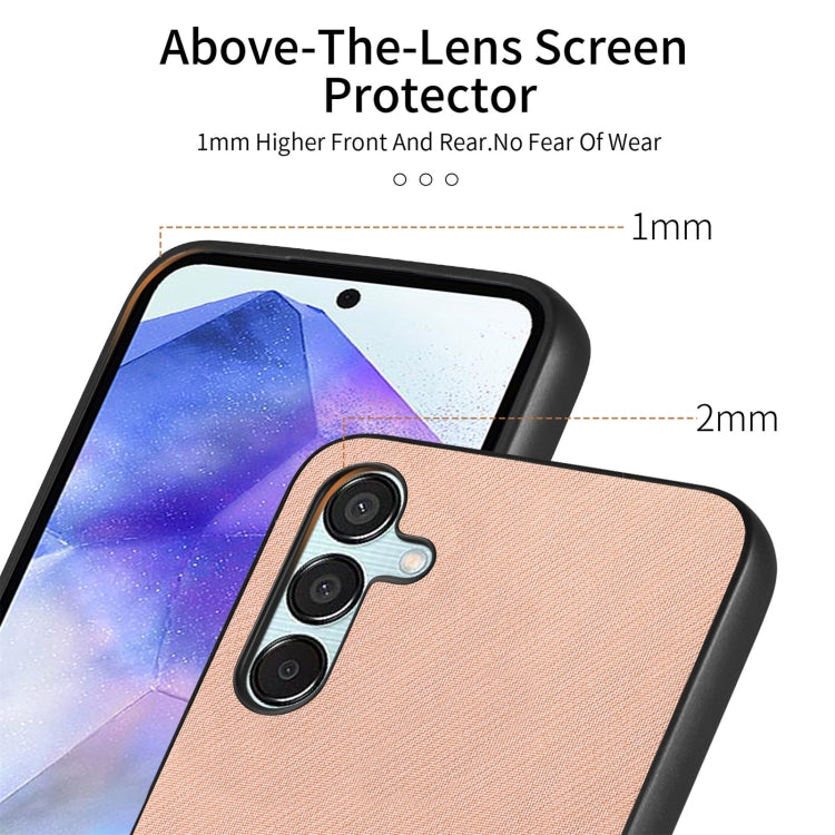 For Samsung Galaxy A55 5G Twill Fabric Leather Skin Back Phone Case