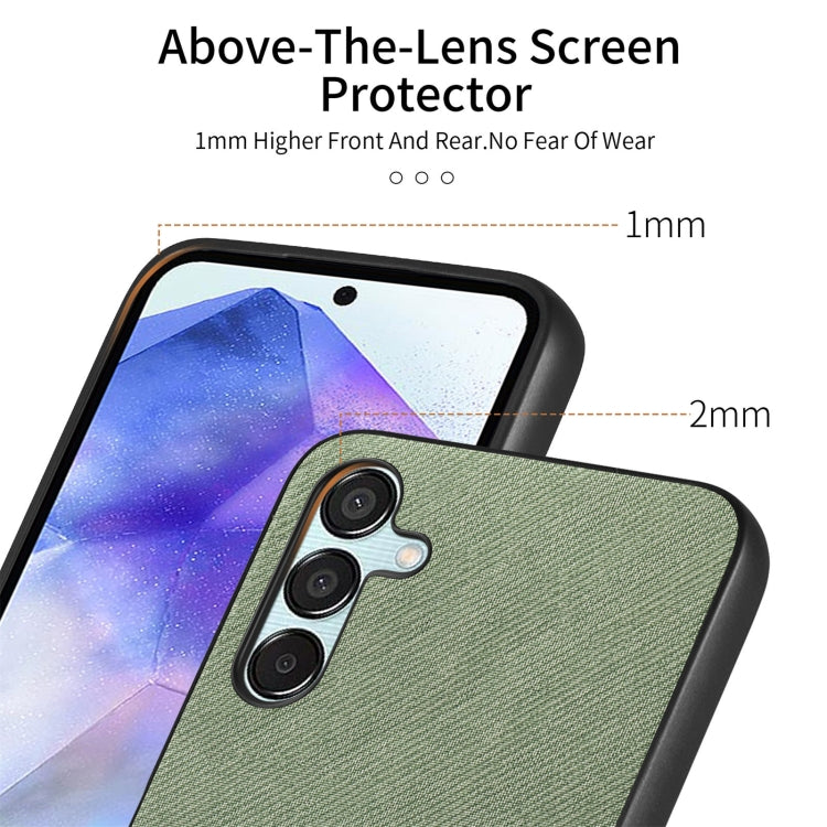 For Samsung Galaxy A55 5G Twill Fabric Leather Skin Back Phone Case