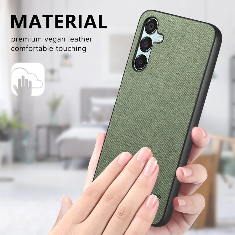 For Samsung Galaxy A55 5G Twill Fabric Leather Skin Back Phone Case