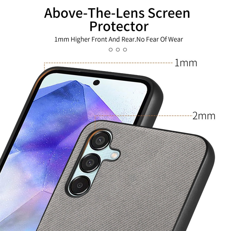 For Samsung Galaxy A55 5G Twill Fabric Leather Skin Back Phone Case