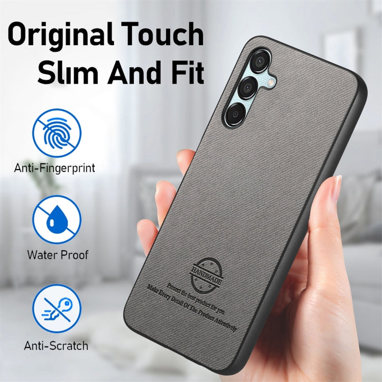 For Samsung Galaxy A55 5G Twill Fabric Leather Skin Back Phone Case