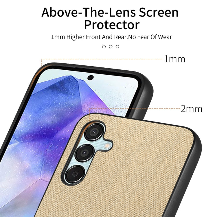 For Samsung Galaxy A55 5G Twill Fabric Leather Skin Back Phone Case