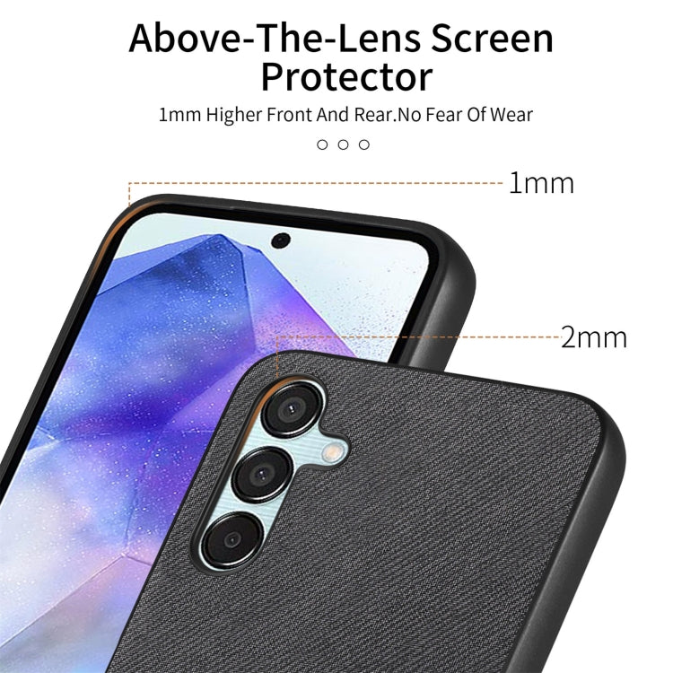 For Samsung Galaxy A55 5G Twill Fabric Leather Skin Back Phone Case