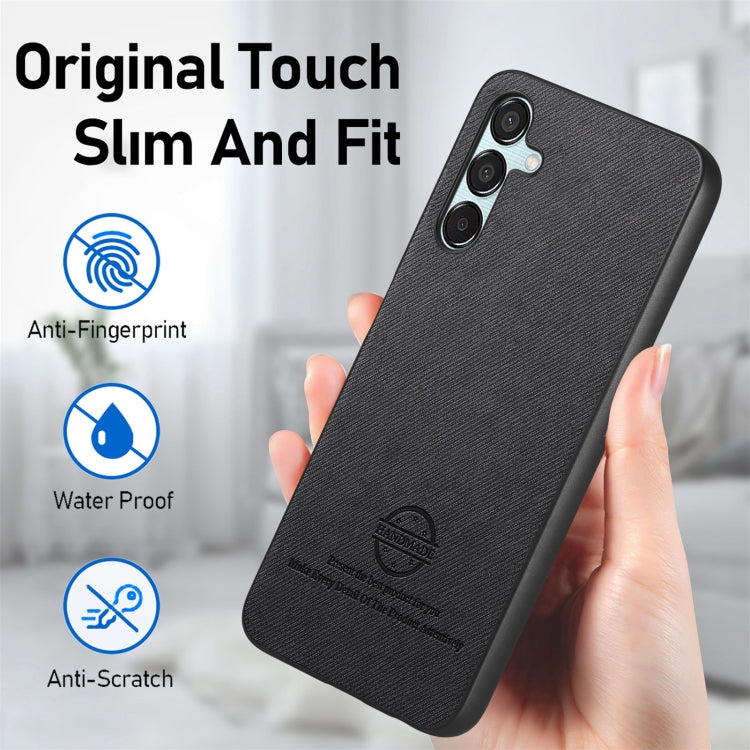 For Samsung Galaxy A55 5G Twill Fabric Leather Skin Back Phone Case