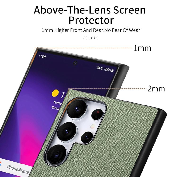 For Samsung Galaxy S25 Ultra 5G Twill Fabric Leather Skin Back Phone Case