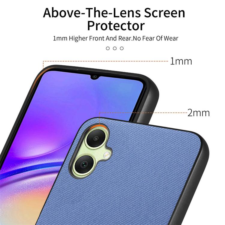 For Samsung Galaxy A06 Twill Fabric Leather Skin Back Phone Case