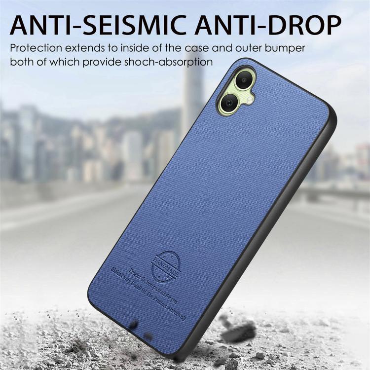 For Samsung Galaxy A06 Twill Fabric Leather Skin Back Phone Case