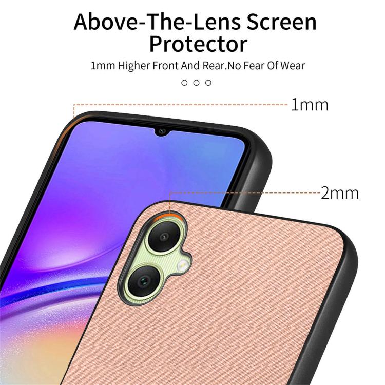 For Samsung Galaxy A06 Twill Fabric Leather Skin Back Phone Case