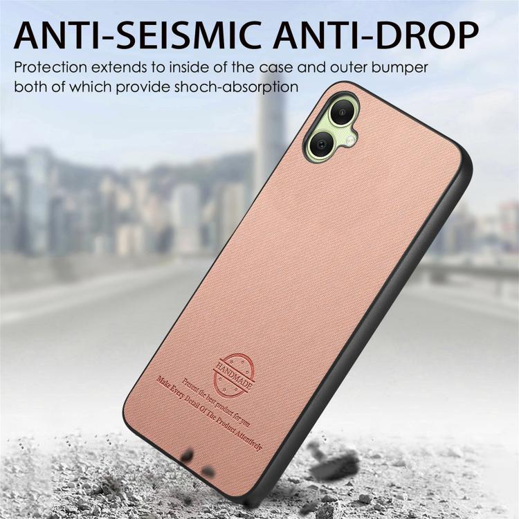 For Samsung Galaxy A06 Twill Fabric Leather Skin Back Phone Case