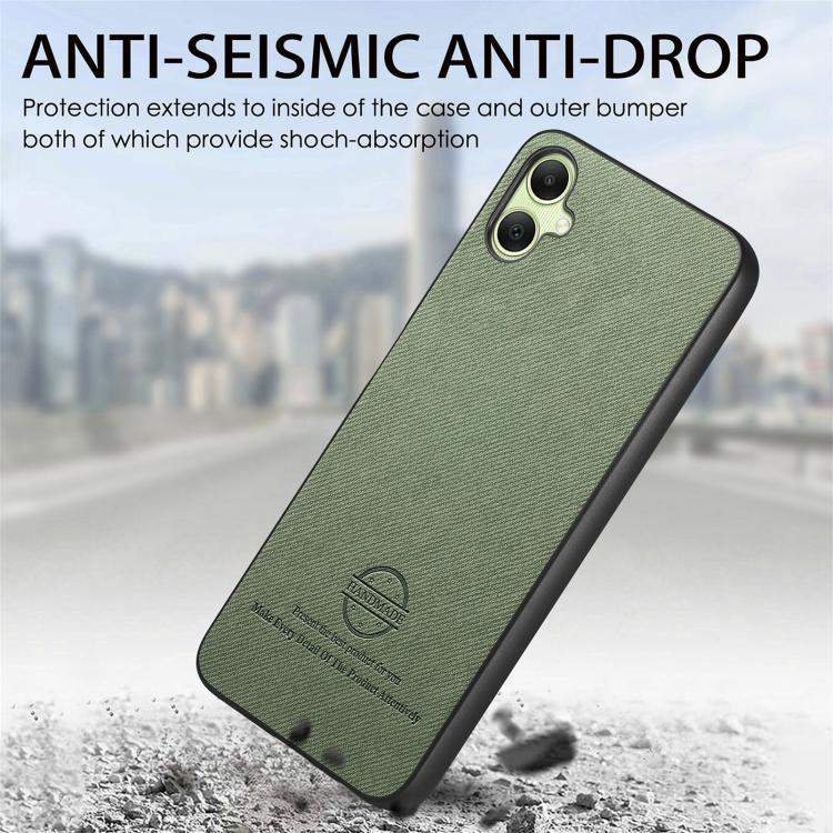 For Samsung Galaxy A06 Twill Fabric Leather Skin Back Phone Case