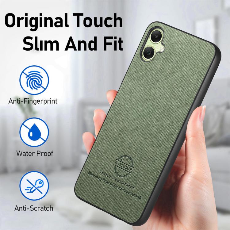For Samsung Galaxy A06 Twill Fabric Leather Skin Back Phone Case