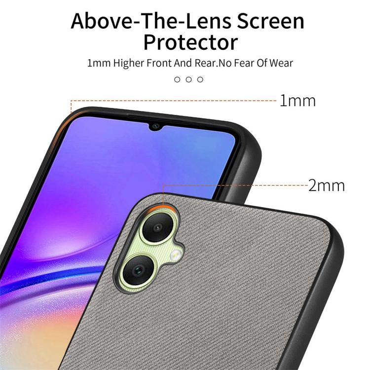 For Samsung Galaxy A06 Twill Fabric Leather Skin Back Phone Case