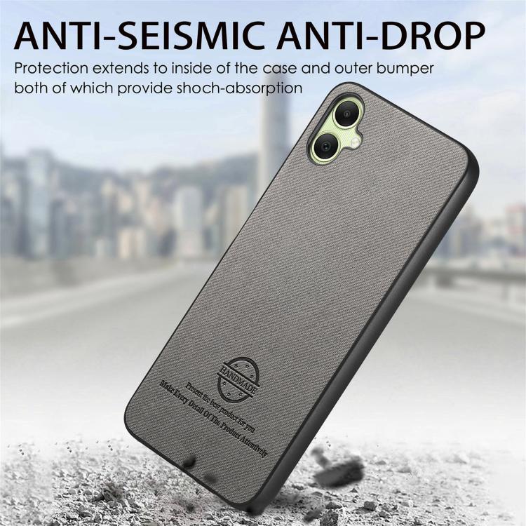 For Samsung Galaxy A06 Twill Fabric Leather Skin Back Phone Case