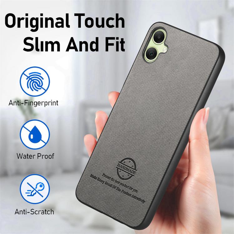 For Samsung Galaxy A06 Twill Fabric Leather Skin Back Phone Case