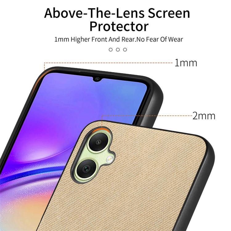 For Samsung Galaxy A06 Twill Fabric Leather Skin Back Phone Case