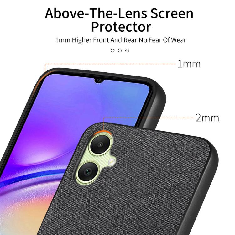 For Samsung Galaxy A06 Twill Fabric Leather Skin Back Phone Case