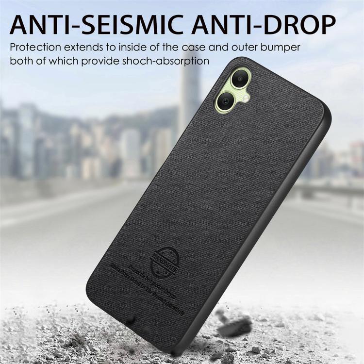 For Samsung Galaxy A06 Twill Fabric Leather Skin Back Phone Case