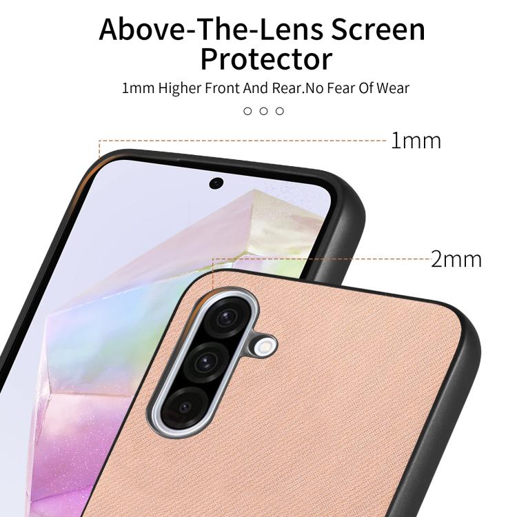 For Samsung Galaxy A16 Twill Fabric Leather Skin Back Phone Case