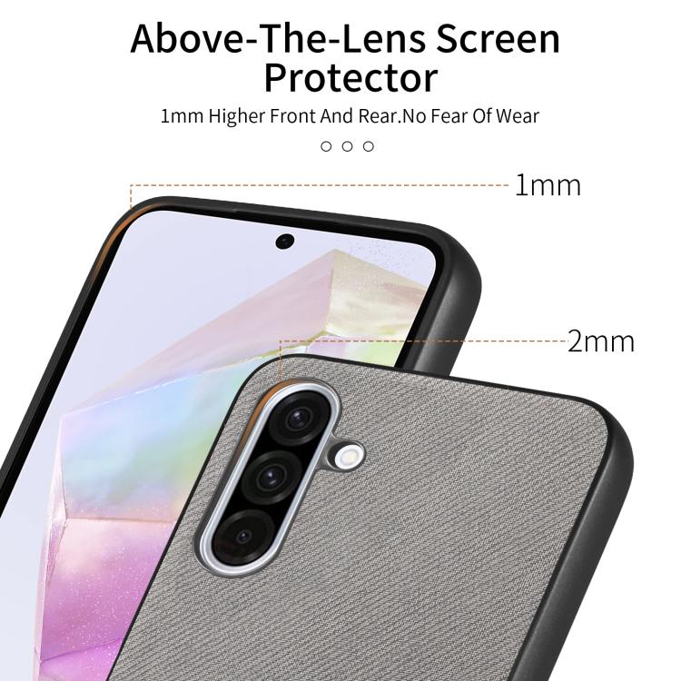 For Samsung Galaxy A16 Twill Fabric Leather Skin Back Phone Case
