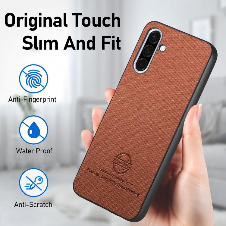 For Samsung Galaxy A36 Twill Fabric Leather Skin Back Phone Case