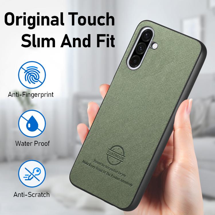 For Samsung Galaxy A36 Twill Fabric Leather Skin Back Phone Case