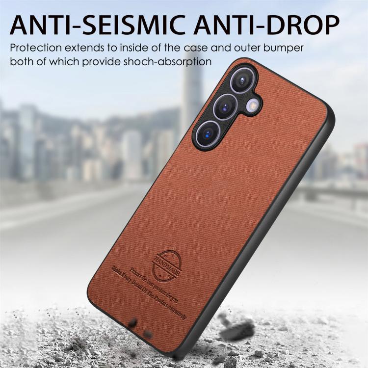 For Samsung Galaxy A57 5G Twill Fabric Leather Skin Back Phone Case