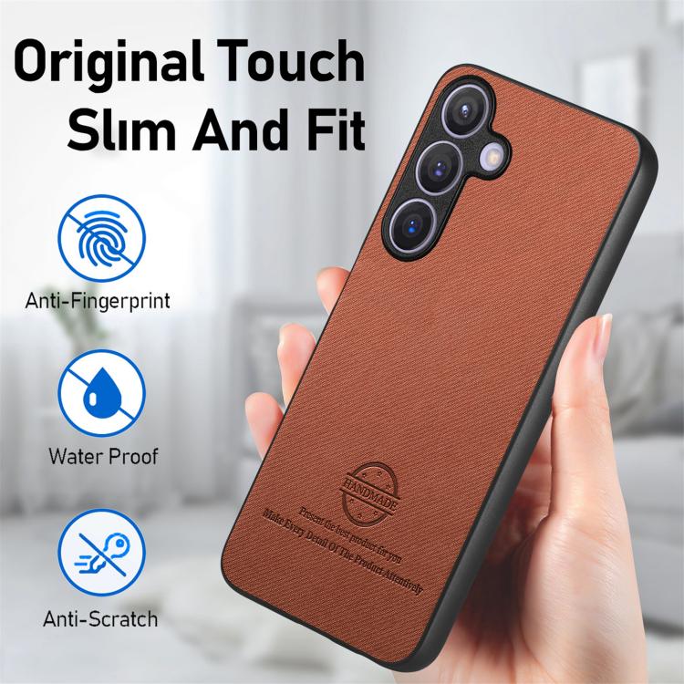 For Samsung Galaxy A57 5G Twill Fabric Leather Skin Back Phone Case