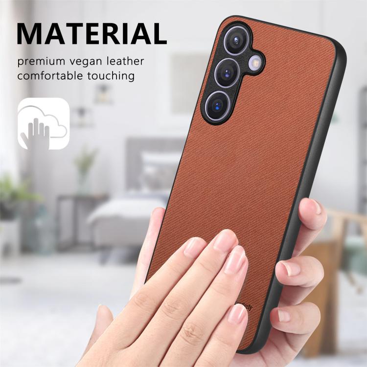 For Samsung Galaxy A57 5G Twill Fabric Leather Skin Back Phone Case