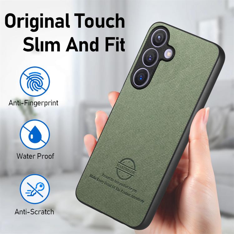 For Samsung Galaxy A57 5G Twill Fabric Leather Skin Back Phone Case