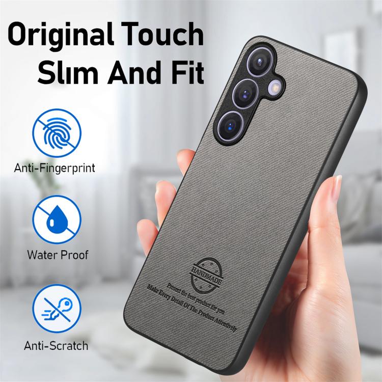 For Samsung Galaxy A57 5G Twill Fabric Leather Skin Back Phone Case