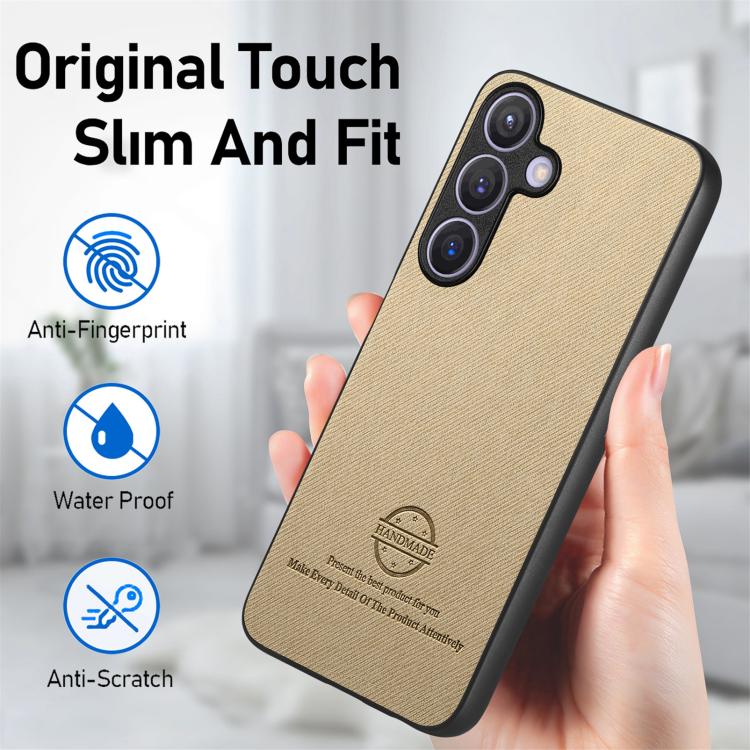 For Samsung Galaxy A57 5G Twill Fabric Leather Skin Back Phone Case