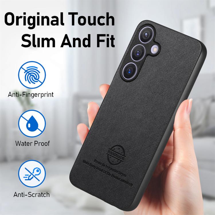 For Samsung Galaxy A57 5G Twill Fabric Leather Skin Back Phone Case