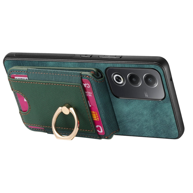 For OPPO A17 Retro Splitable Magnetic Stand Card Bag Leather Phone Case