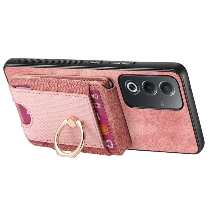 For OPPO A17 Retro Splitable Magnetic Stand Card Bag Leather Phone Case