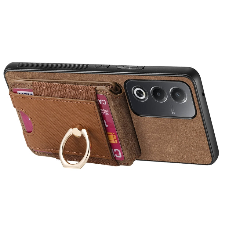 For OPPO A57 4G Retro Splitable Magnetic Stand Card Bag Leather Phone Case