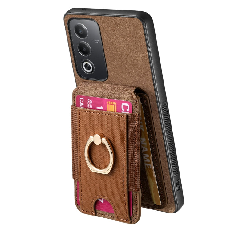 For OPPO A57 5G Retro Splitable Magnetic Stand Card Bag Leather Phone Case
