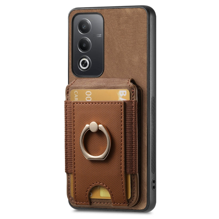 For OPPO A16K Retro Splitable Magnetic Stand Card Bag Leather Phone Case