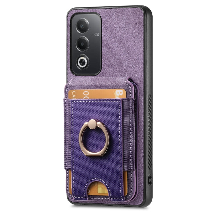 For OPPO A16K Retro Splitable Magnetic Stand Card Bag Leather Phone Case