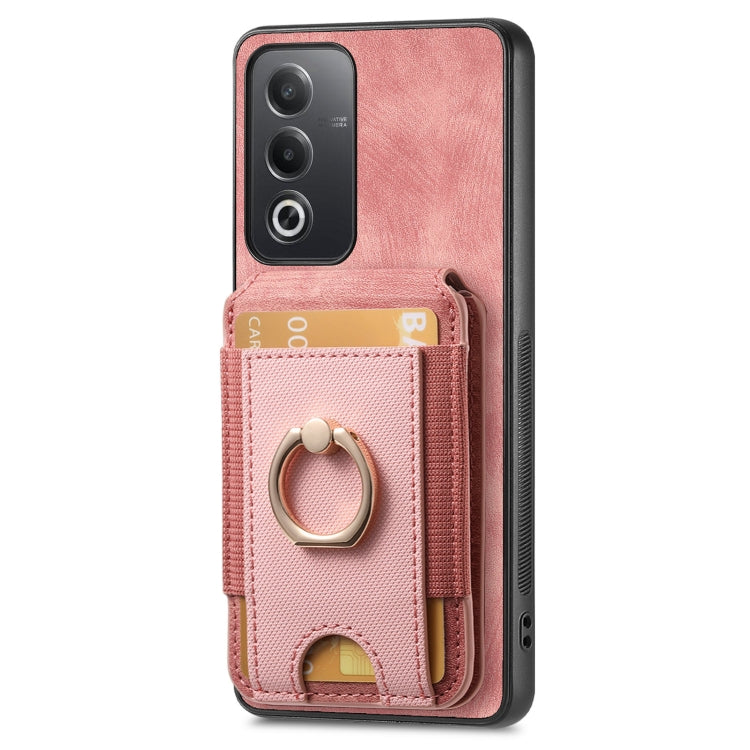 For OPPO A5 Retro Splitable Magnetic Stand Card Bag Leather Phone Case