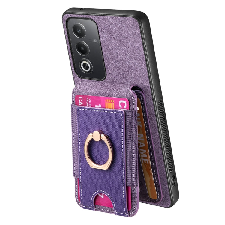 For OPPO A5 Retro Splitable Magnetic Stand Card Bag Leather Phone Case