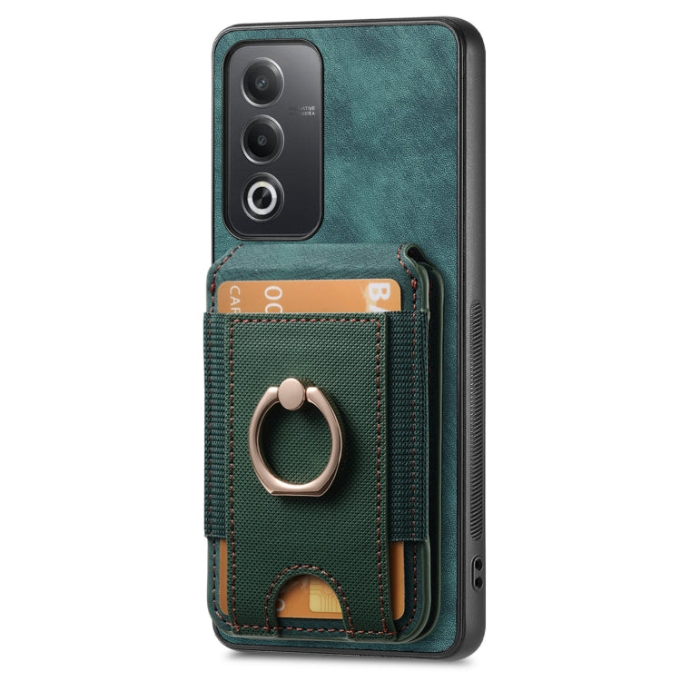 For OPPO A7 / A12 Retro Splitable Magnetic Stand Card Bag Leather Phone Case