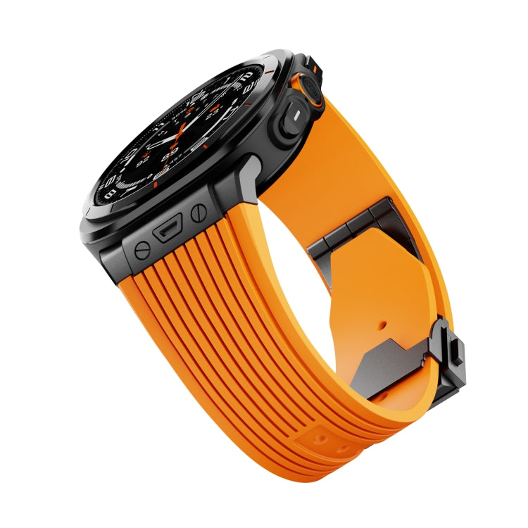 For Samsung Galaxy Watch Ultra 47mm / Ultra 2025 Black Connector Black Buckle Silicone Watch Band