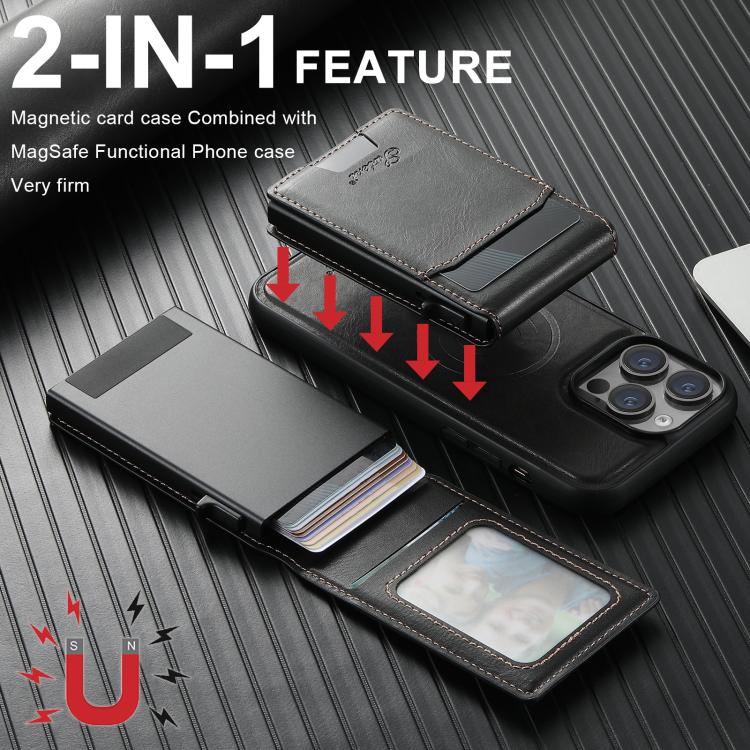 For Google Pixel 10 Pro Suteni H19 Oil Wax 2-in-1 MagSafe Removable Card Box Back Phone Case