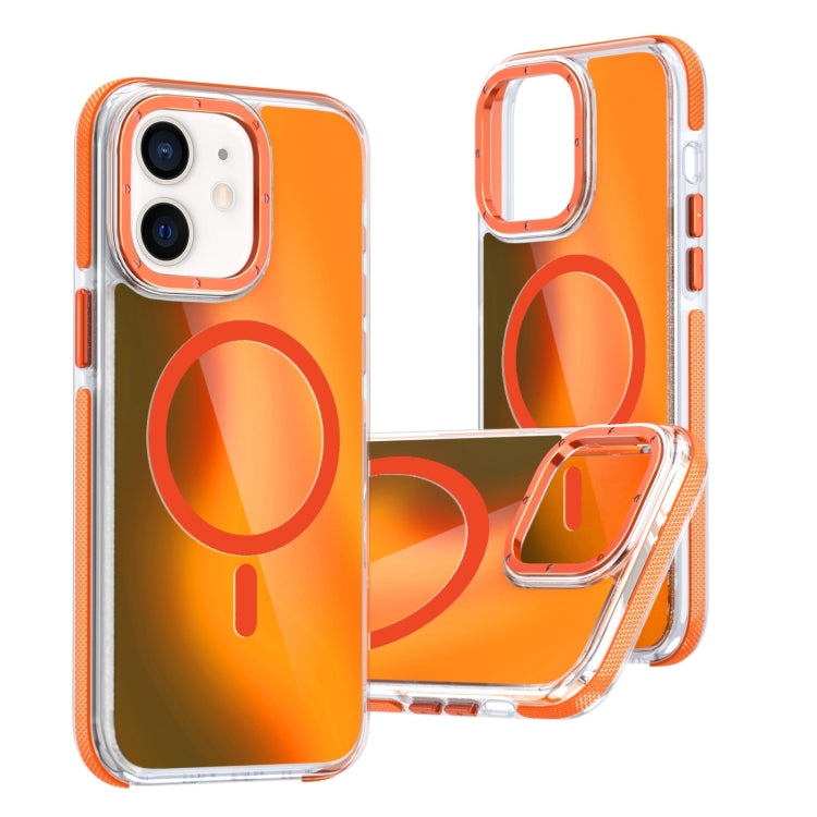 For iPhone 11 Dual-Color Gradient Discolor MagSafe Phone Case
