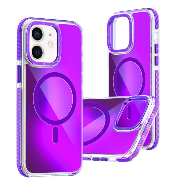 For iPhone 11 Dual-Color Gradient Discolor MagSafe Phone Case