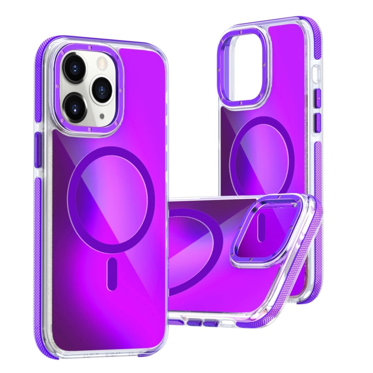 For iPhone 11 Pro Max Dual-Color Gradient Discolor MagSafe Phone Case