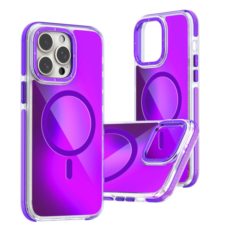 For iPhone 12 Pro Max Dual-Color Gradient Discolor MagSafe Phone Case