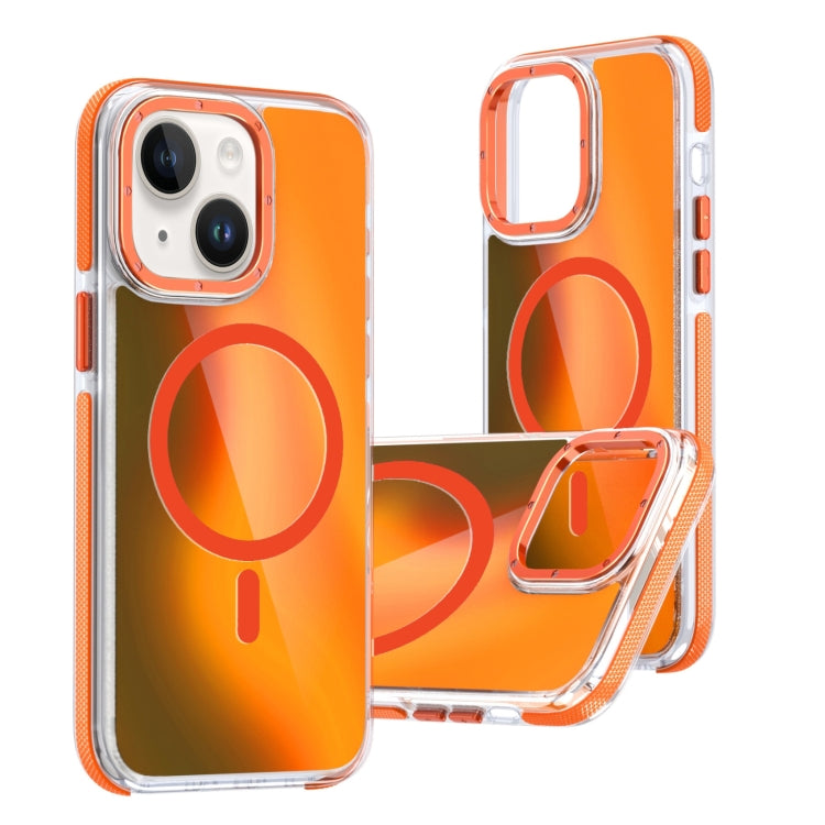For iPhone 14 Dual-Color Gradient Discolor MagSafe Phone Case