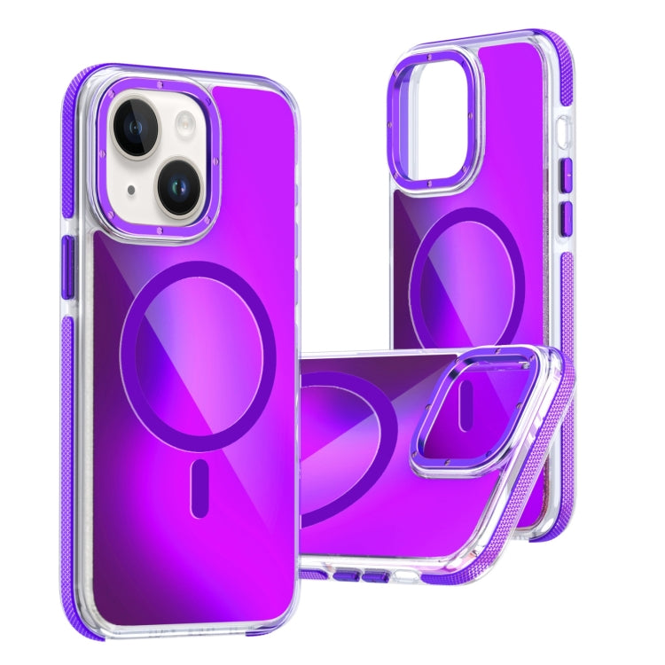 For iPhone 15 Dual-Color Gradient Discolor MagSafe Phone Case