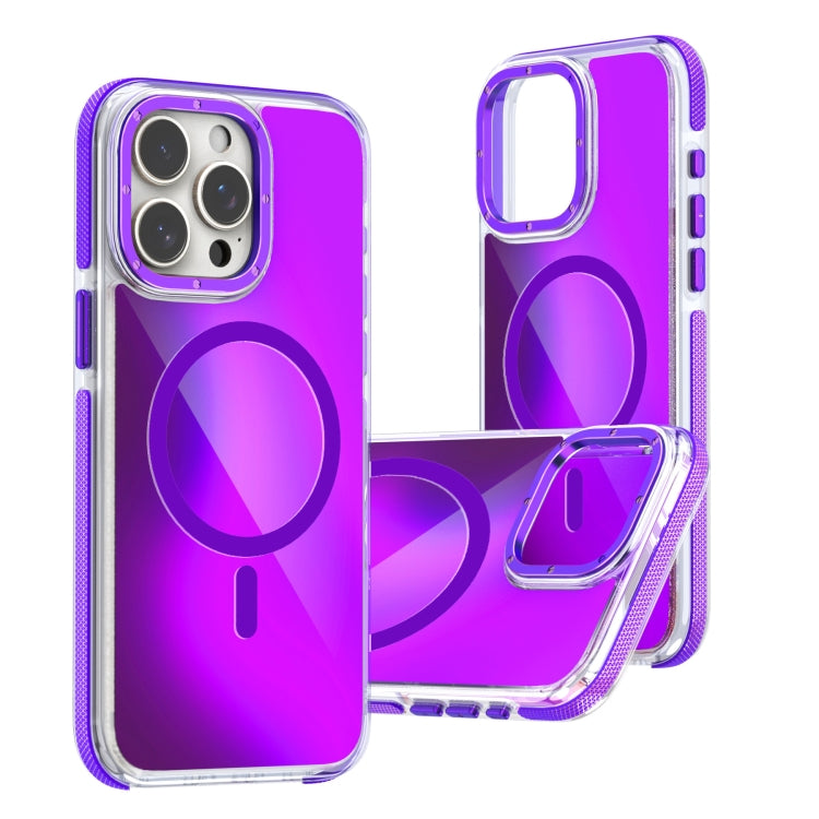 For iPhone 15 Pro Max Dual-Color Gradient Discolor MagSafe Phone Case
